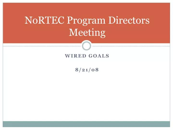 nortec program directors meeting n.