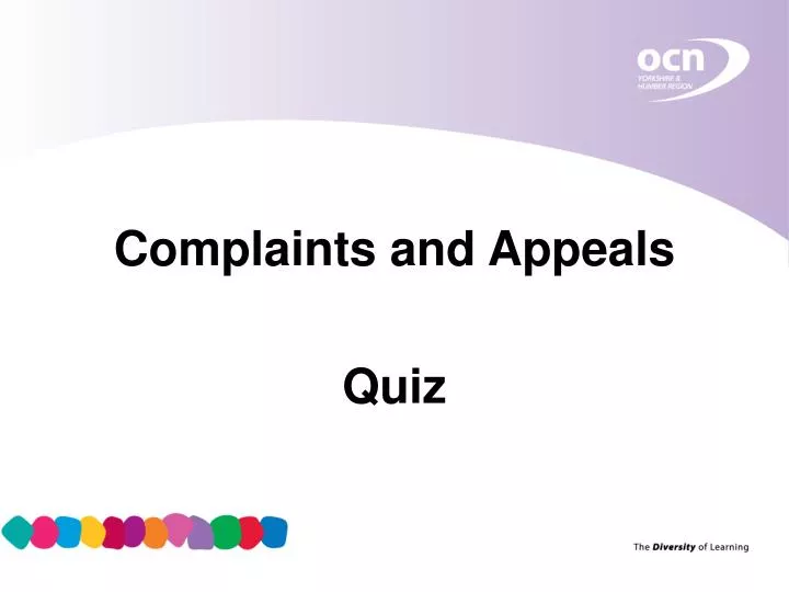 complaints and appeals n.