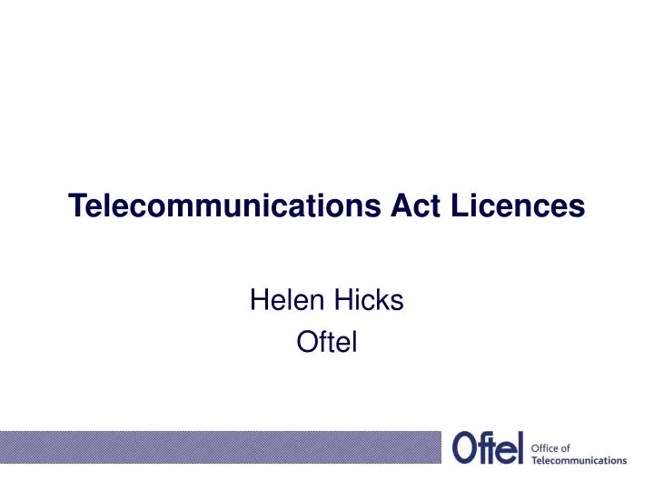 telecommunications act licences n.