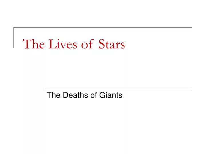 the lives of stars n.