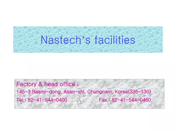 nastech s facilities n.
