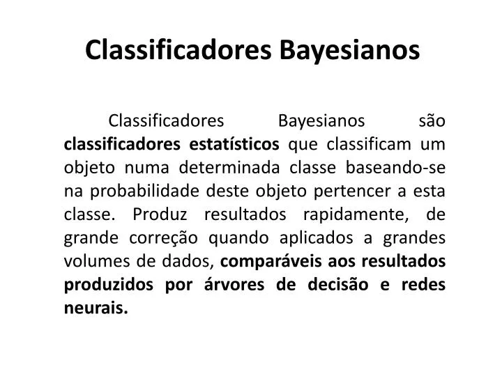 classificadores bayesianos n.