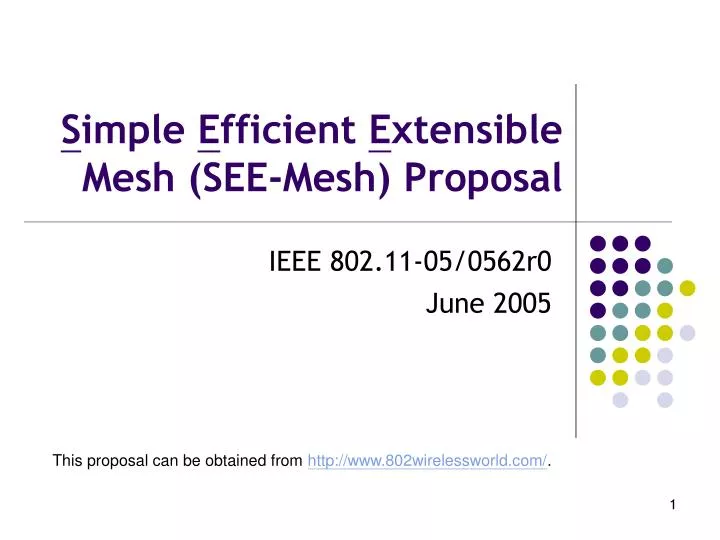 s imple e fficient e xtensible mesh see mesh proposal n.