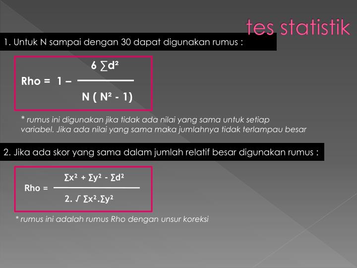 PPT - analisis korelasional RHO SPEARMAN PowerPoint 