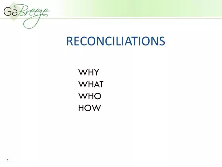 reconciliations n.