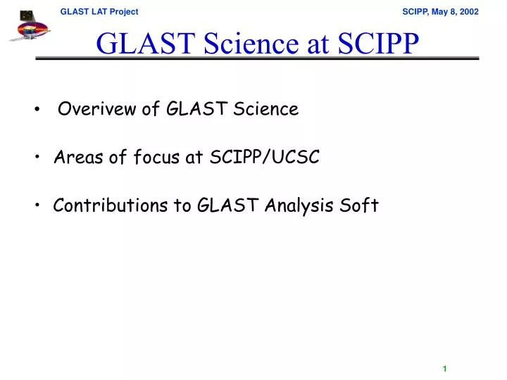 glast science at scipp n.