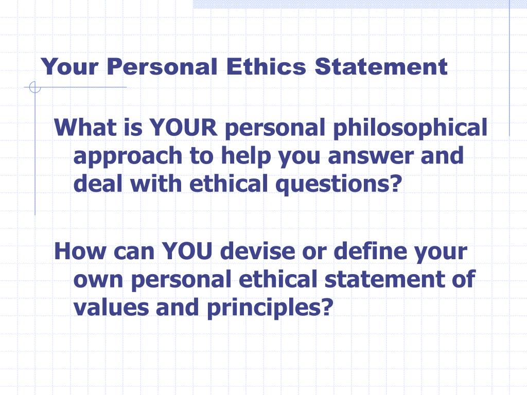 personal ethics statement sample