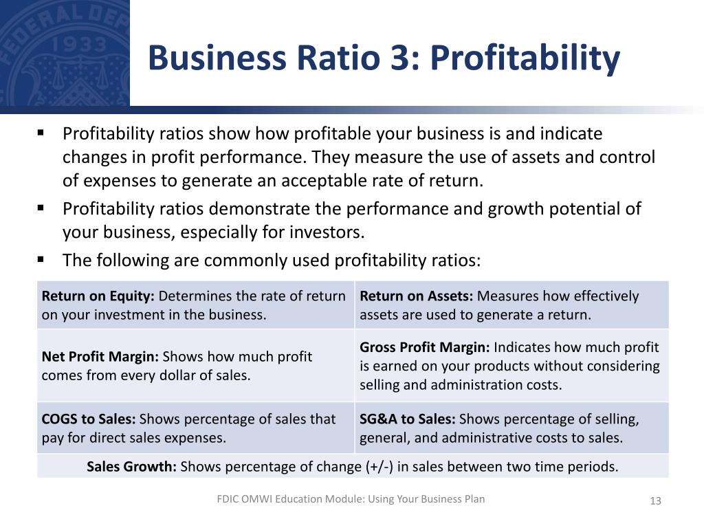 size profitability in business plan