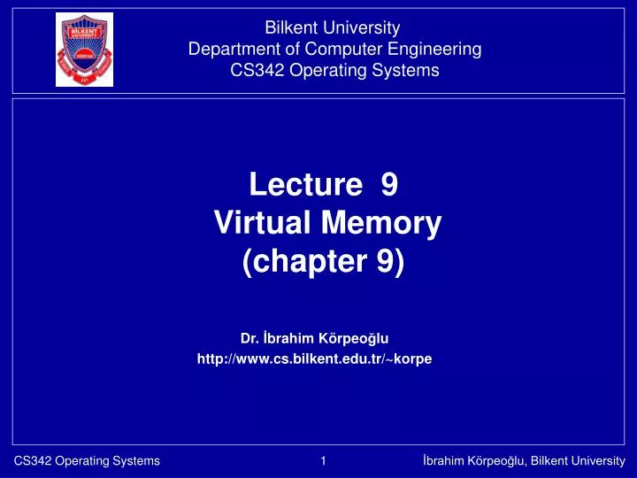 lecture 9 virtual memory chapter 9 n.