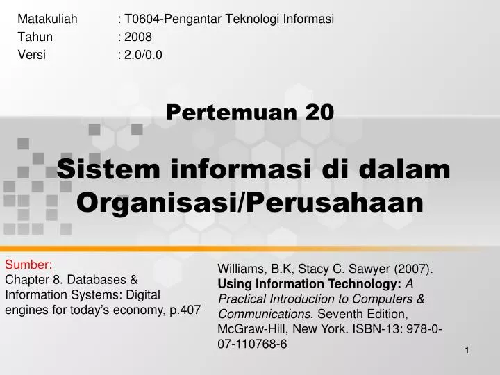 pertemuan 20 sistem informasi di dalam organisasi perusahaan n.