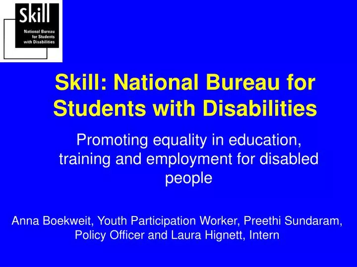 promoting equality in education training and employment for disabled people n.