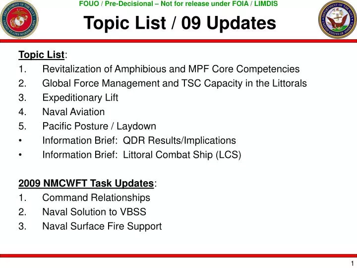 topic list 09 updates n.