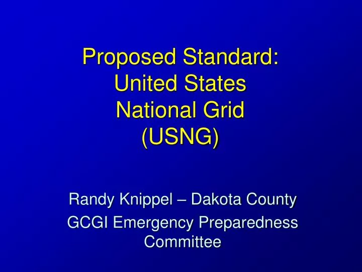 proposed standard united states national grid usng n.