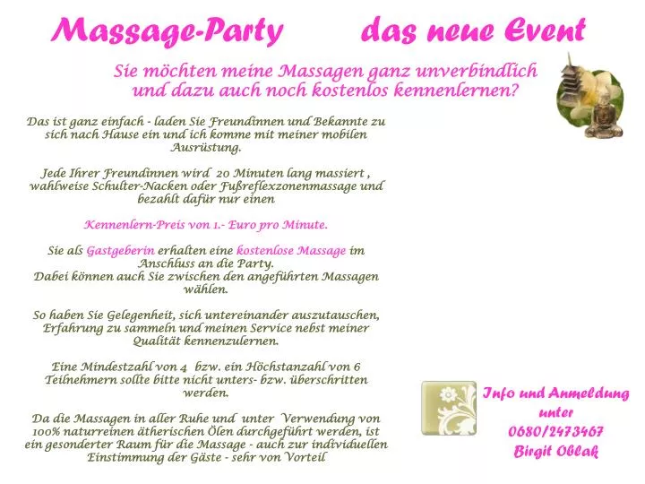 massage party das neue event n.