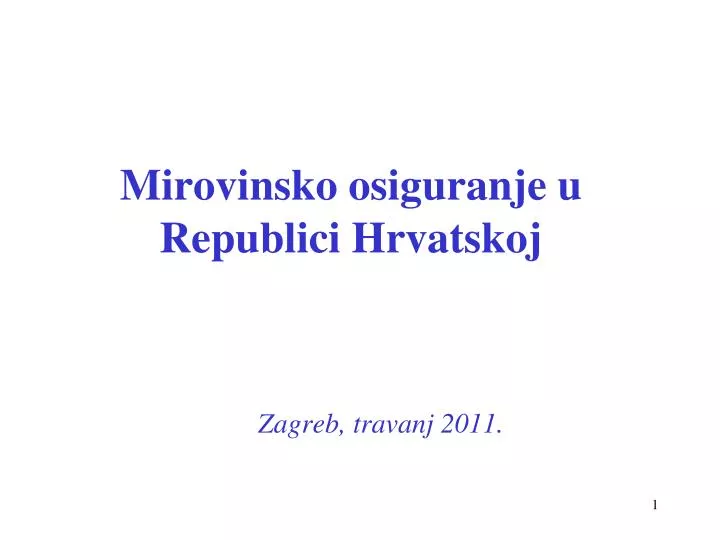 mirovinsko osiguranje u republici hrvatskoj n.