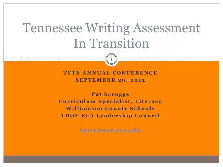 tennessee writing assessment in transition n.