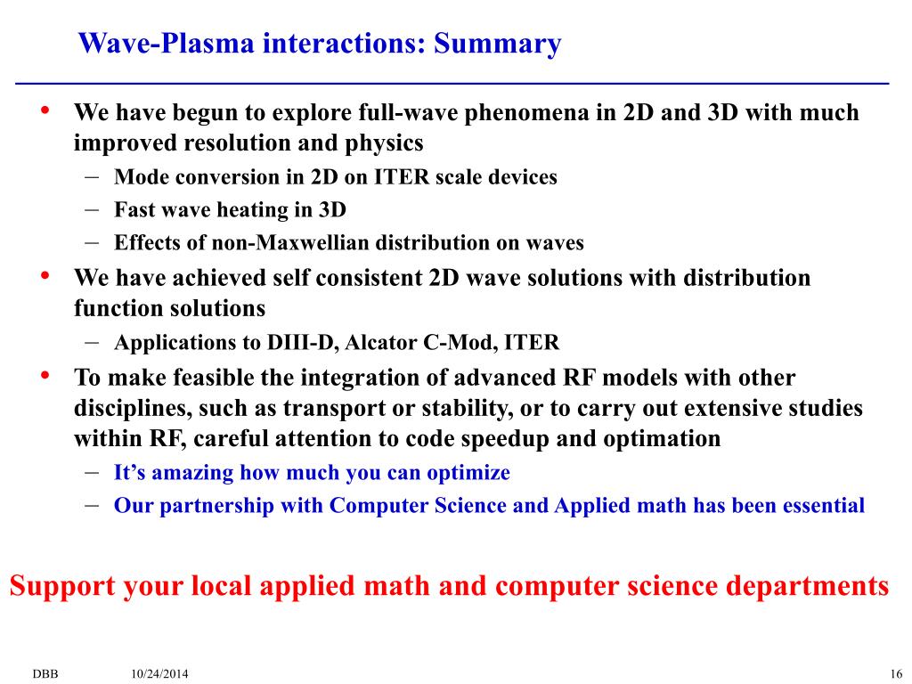 PPT Integrated Modeling of WavePlasma Interactions and Wave