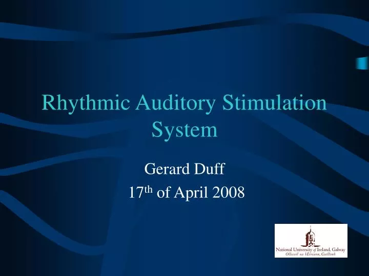 rhythmic auditory stimulation system n.