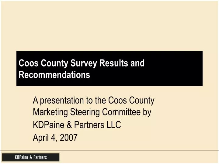 coos county survey results and recommendations n.