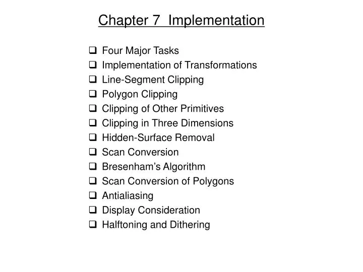 chapter 7 implementation n.