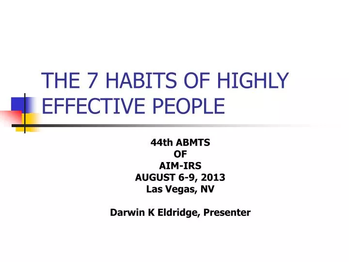 the 7 habits of highly effective people n.