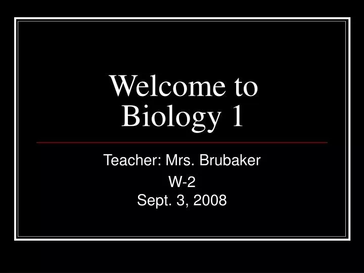 welcome to biology 1 n.