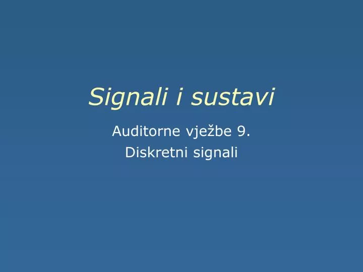 signali i sustavi n.