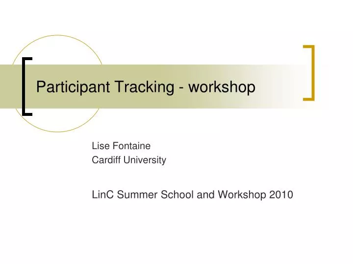 participant tracking workshop n.