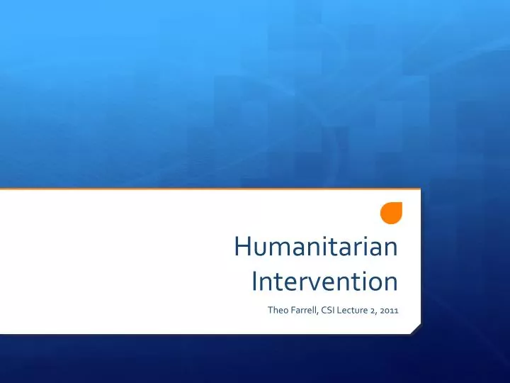 humanitarian intervention n.