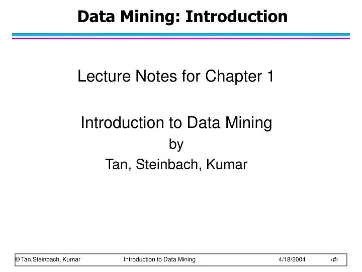 data mining introduction n.