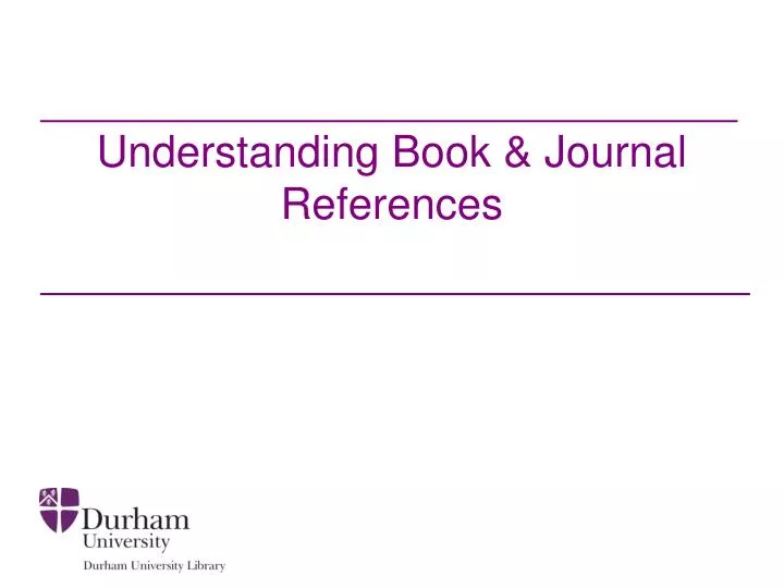 understanding book journal references n.