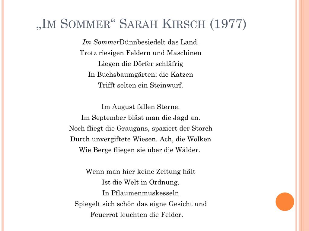 PPT - Sarah Kirsch: Bei den weißen Stiefmütterchen PowerPoint Presentation  - ID:5825412