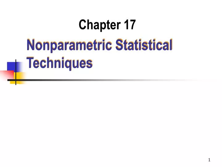 nonparametric statistical techniques n.