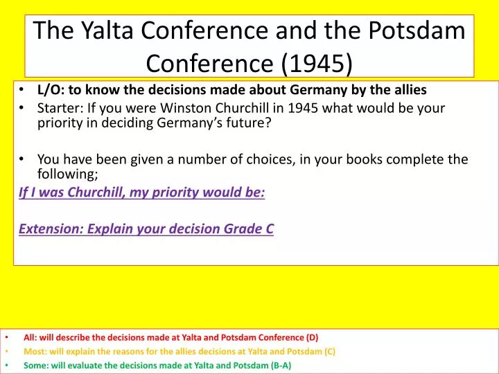 the yalta conference and the potsdam conference 1945 n.