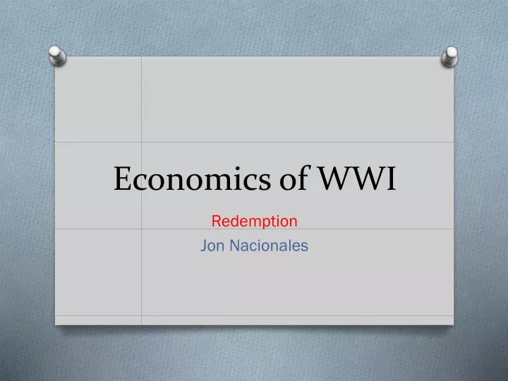 economics of wwi n.