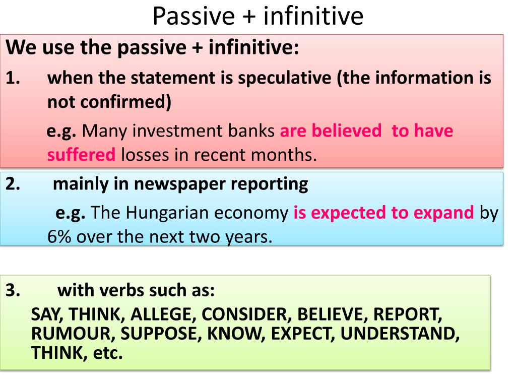 PPT Infinitives Seem Infinitive Passive Infinitive PowerPoint 