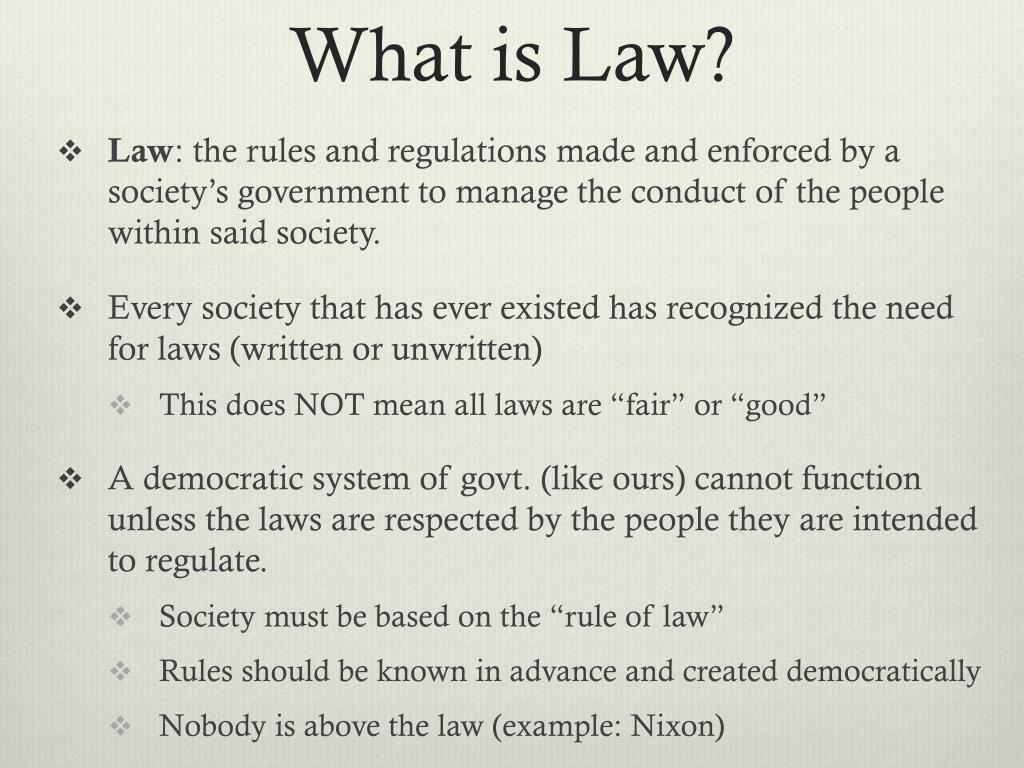 presentation definition of law