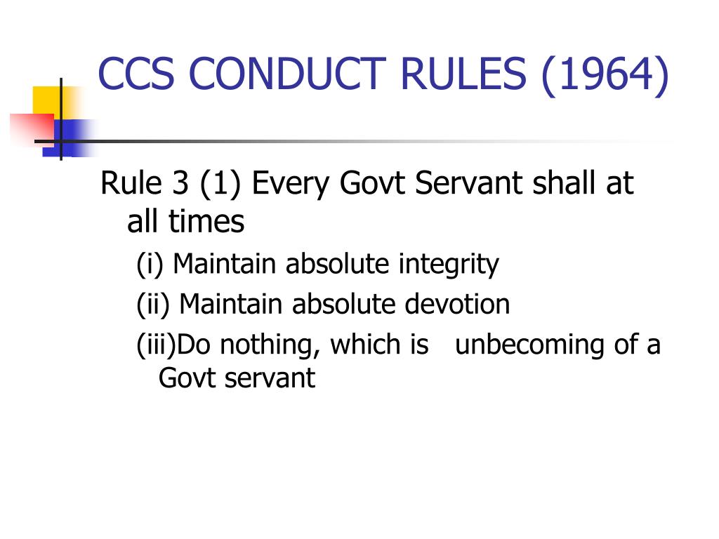 powerpoint presentation on ccs conduct rules