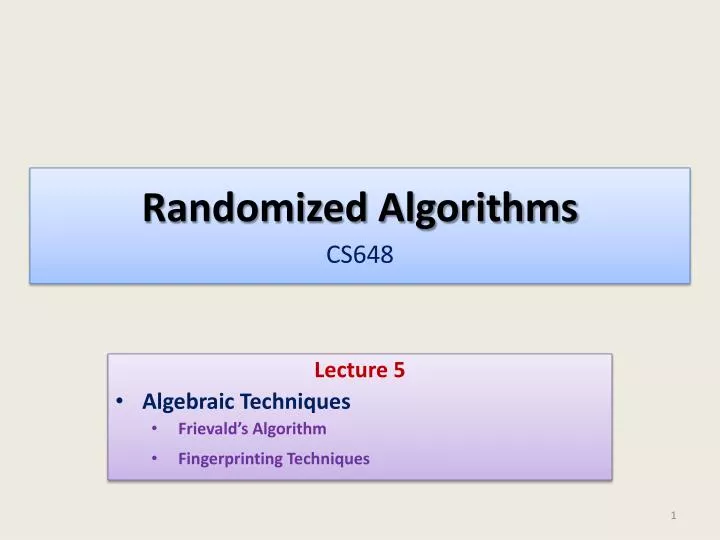 randomized algorithms cs648 n.