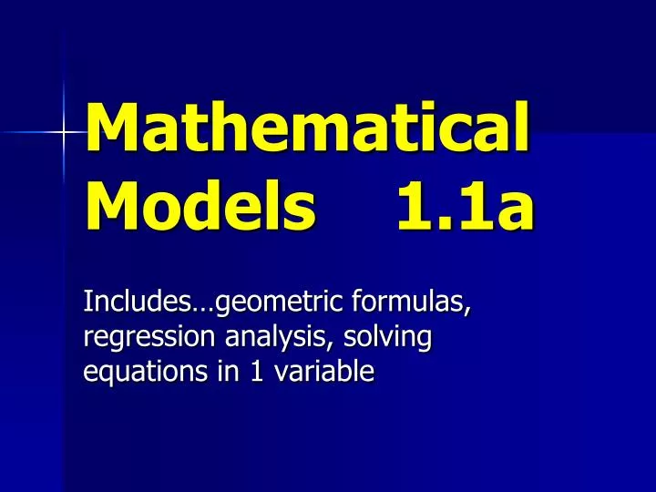 mathematical models 1 1a n.