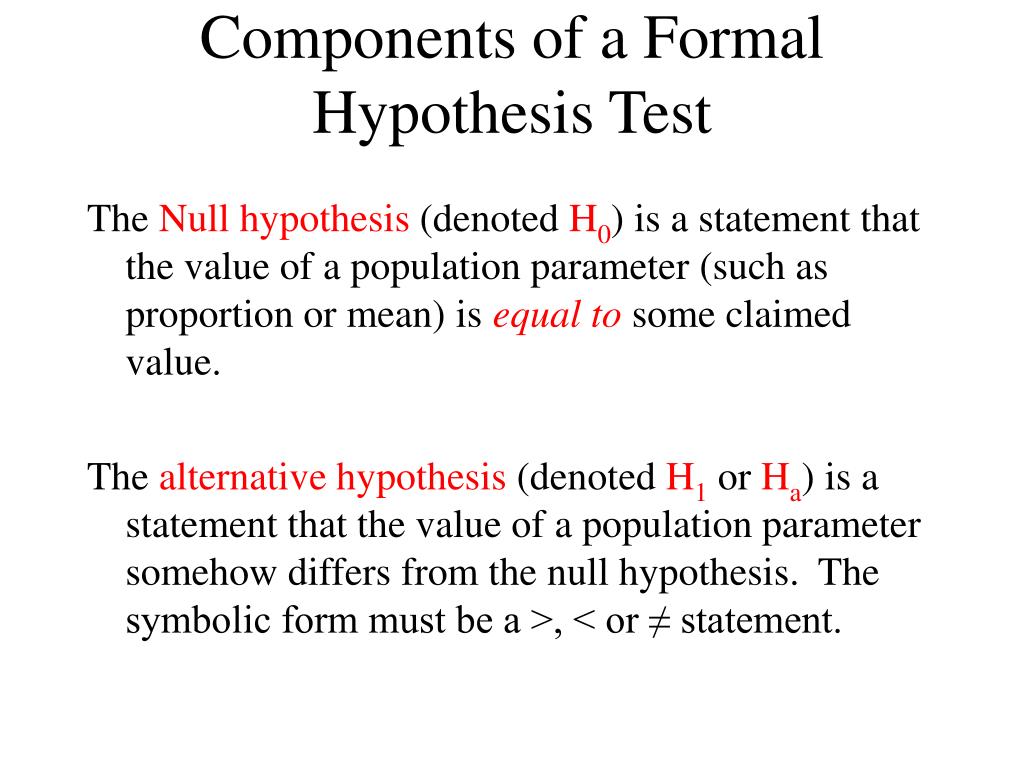 what is a formal hypothesis