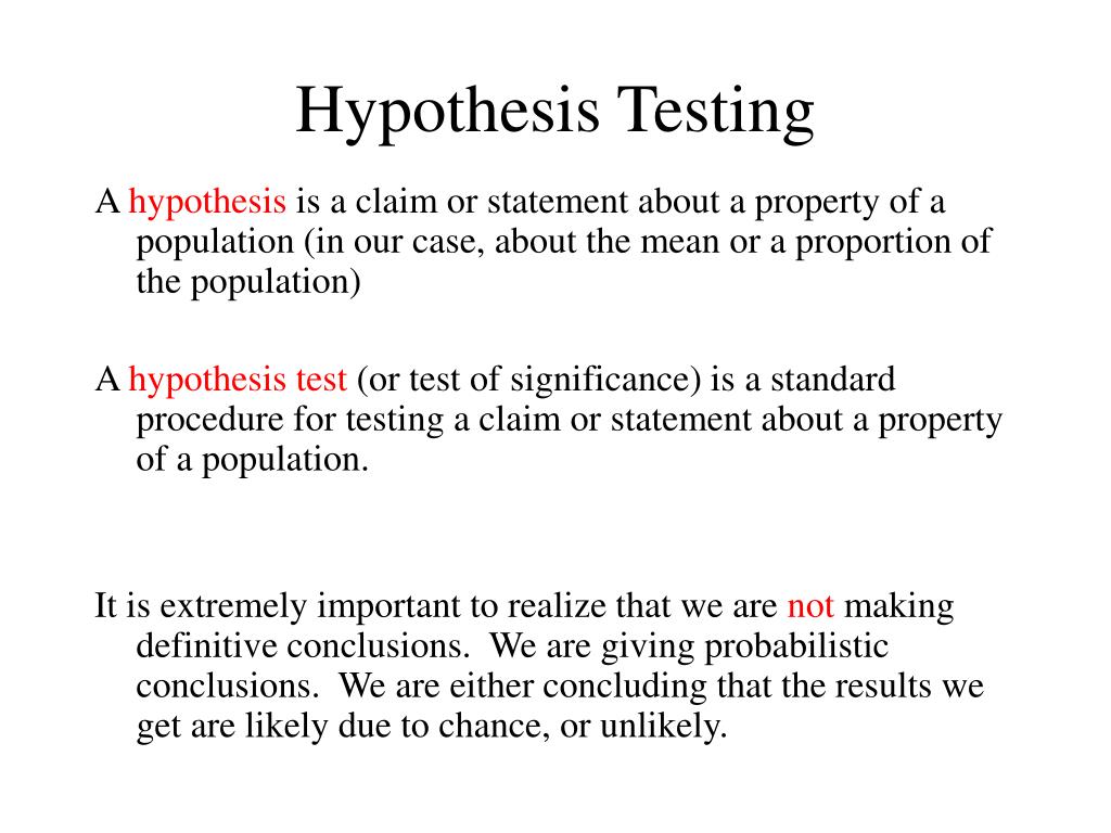 hypothesis testing ppt