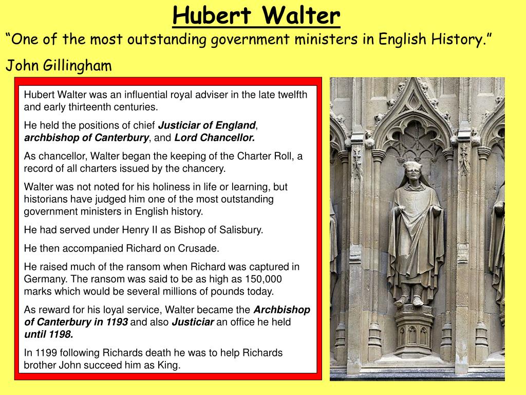 PPT Hubert Walter PowerPoint Presentation Free Download ID 5827274 PPT Hubert Walter PowerPoint Presentation Free Download ID 5827274
