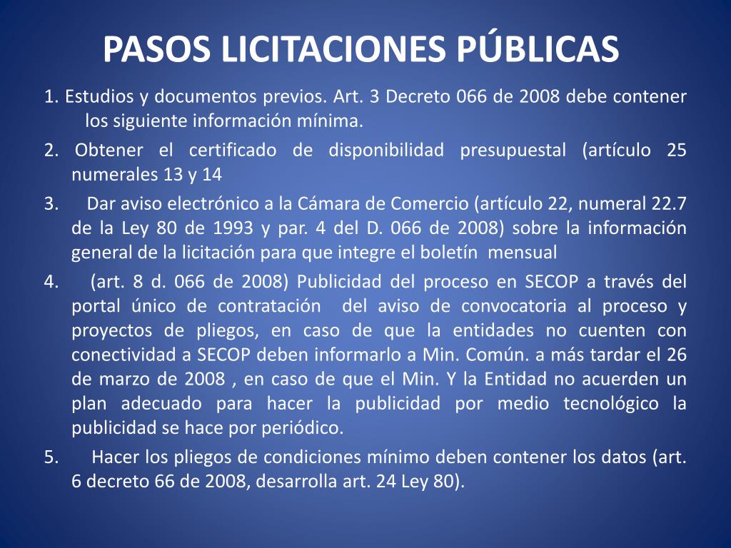 PPT - REGIMEN DE CONTRATACION ESTATAL EN COLOMBIA Ley 80 