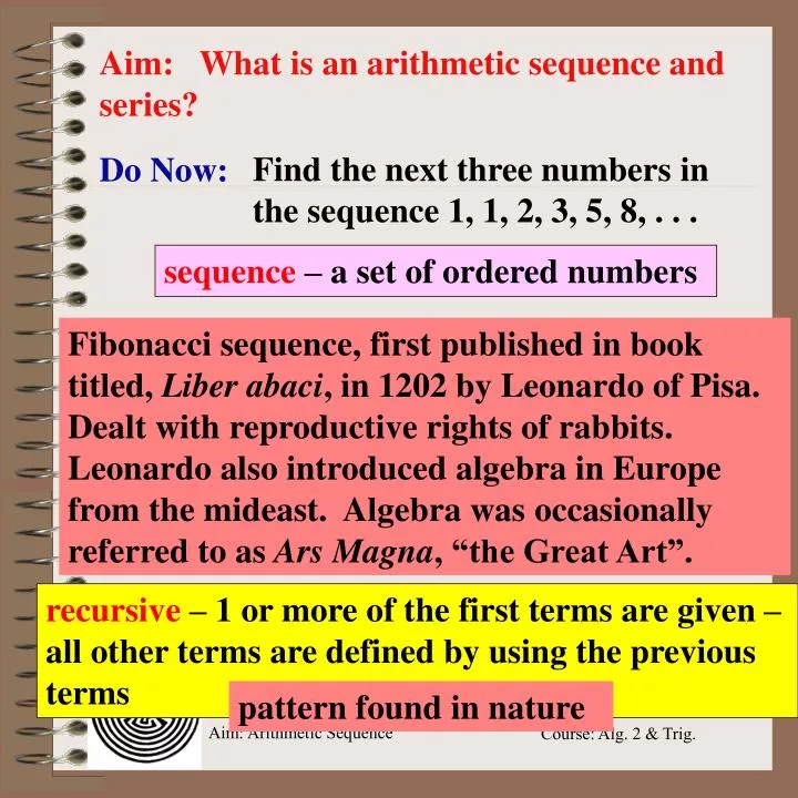 Ppt Aim What Is An Arithmetic Sequence And Series Powerpoint Presentation Id