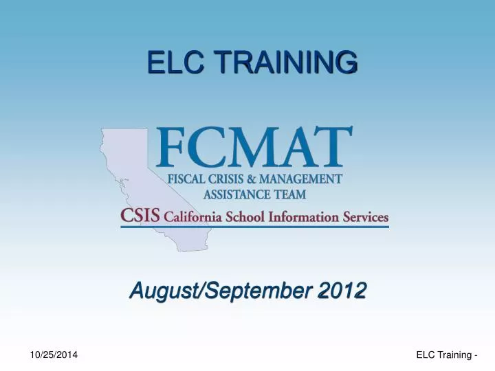 PPT ELC TRAINING PowerPoint Presentation Free Download ID 5829156