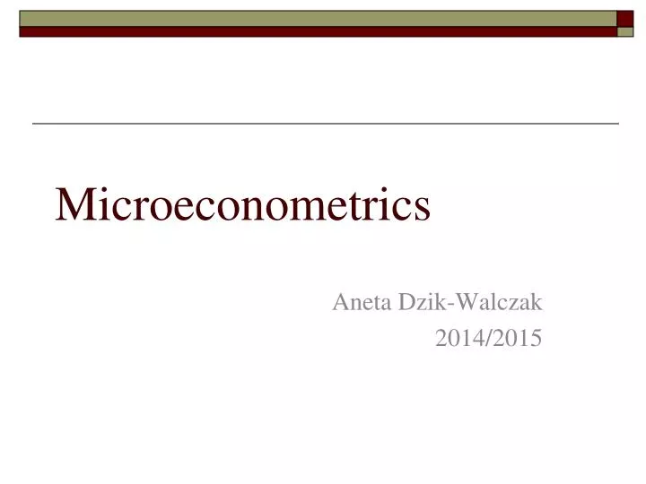 microeconometrics n.
