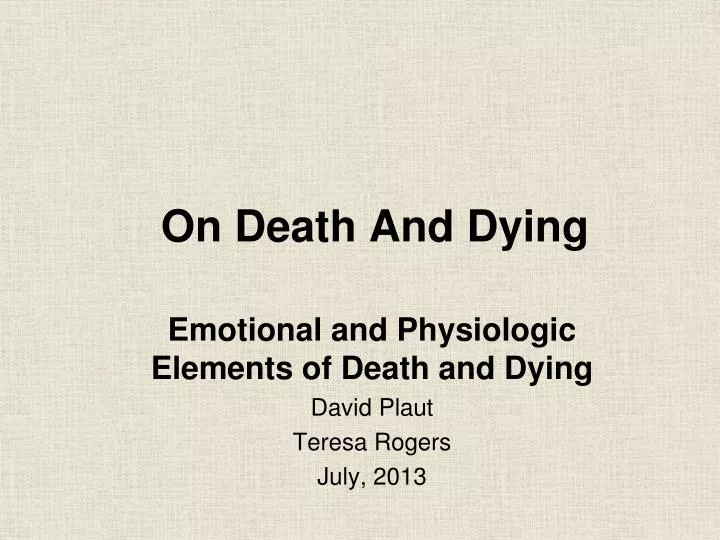 understanding deat and dying Start studying dying, death & bereavement learn vocabulary in understanding death dying patients need to detach themselves from the living to make dying. understanding deat and dying Start studying dying, death & bereavement learn vocabulary in understanding death dying patients need to detach themselves from the living to make dying.