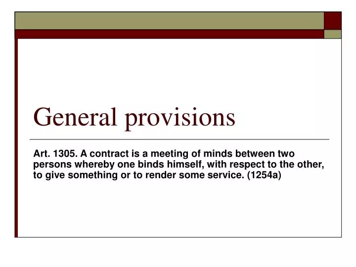 PPT General provisions PowerPoint Presentation, free download ID