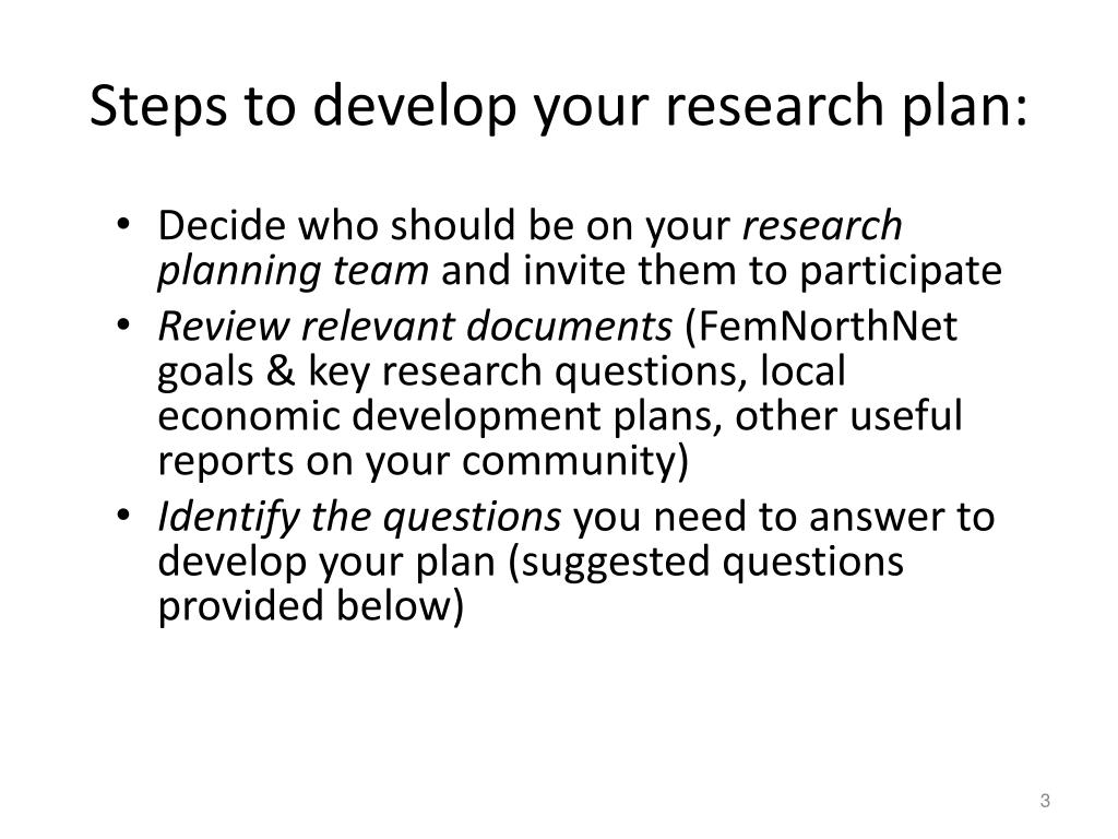 research plan development is also sometimes called